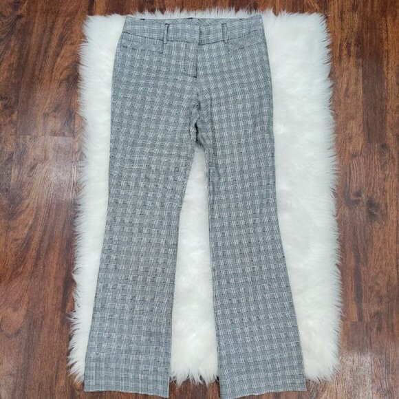 Plaid Black & White High-Waisted Flare Pants With Belt Loops Retro 80's Size 28 - Picture 3 of 9